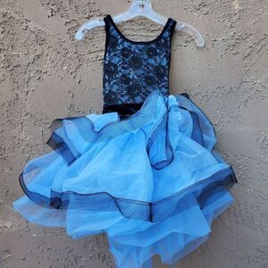 Curtain Call Costume Style C506 blue flower lace dress